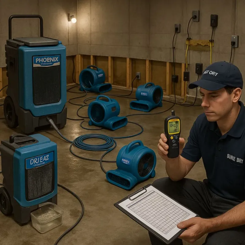 Structural Drying and Dehumidification process in Mahanoy City, PA